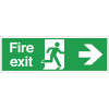 Fire Exit. Arrow Right Exit Sign - 150x450mm (Self-Adhesive)