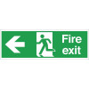 Fire Exit. Arrow Left Exit Sign - 150x450mm (Self-Adhesive)