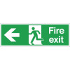 Fire Exit. Arrow Left Exit Sign - 150x450mm (Self-Adhesive)