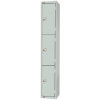 300mm Deep Locker 3 Door (Coin Return) Mid Grey with Sloping Top (Direct)