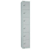 300mm Deep Locker 6 Door Padlock Mid Grey - 1800x300x300mm (Direct)