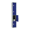 300mm Deep Locker 4 Door Combi Lock) Blue with Sloping Top (Direct)