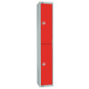 300mm Deep Locker 2 Door Camlock Red with Sloping Top (Direct)