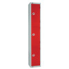 300mm Deep Locker 3 Door Combi Lock) Red with Sloping Top (Direct)