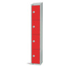 300mm Deep Locker 4 Door (Coin Return) Red with Sloping Top (Direct)