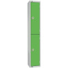 300mm Deep Locker 2 Door Combi Lock) Green with Sloping Top (Direct)