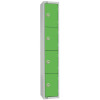 300mm Deep Locker 4 Door (Coin Return) Green - 1800x300x300mm (Direct)