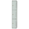 450mm Deep Locker 3 Door Padlock Mid Grey with Sloping Top (Direct)