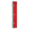 450mm Deep Locker 3 Door Padlock Red with Sloping Top (Direct)