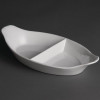 Olympia Divided Oval Eared Dish White 290Wx160mmD 11 1/2x6 1/4" (Box 6)