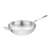 Vogue Tri-wall Wok Flat Bottom St/St - 310mm 15"