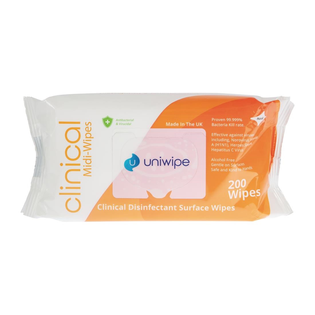 Uniwipe Washroom Wipes Antibacterial Fragranced Sanitising Wipes Kills