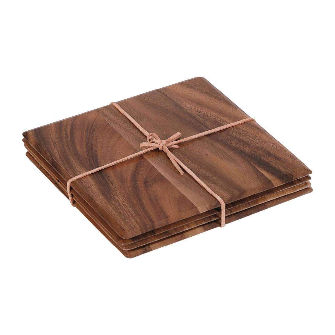 Betapak Tuscany Square Table Mats with Leather Tie (Set 4)