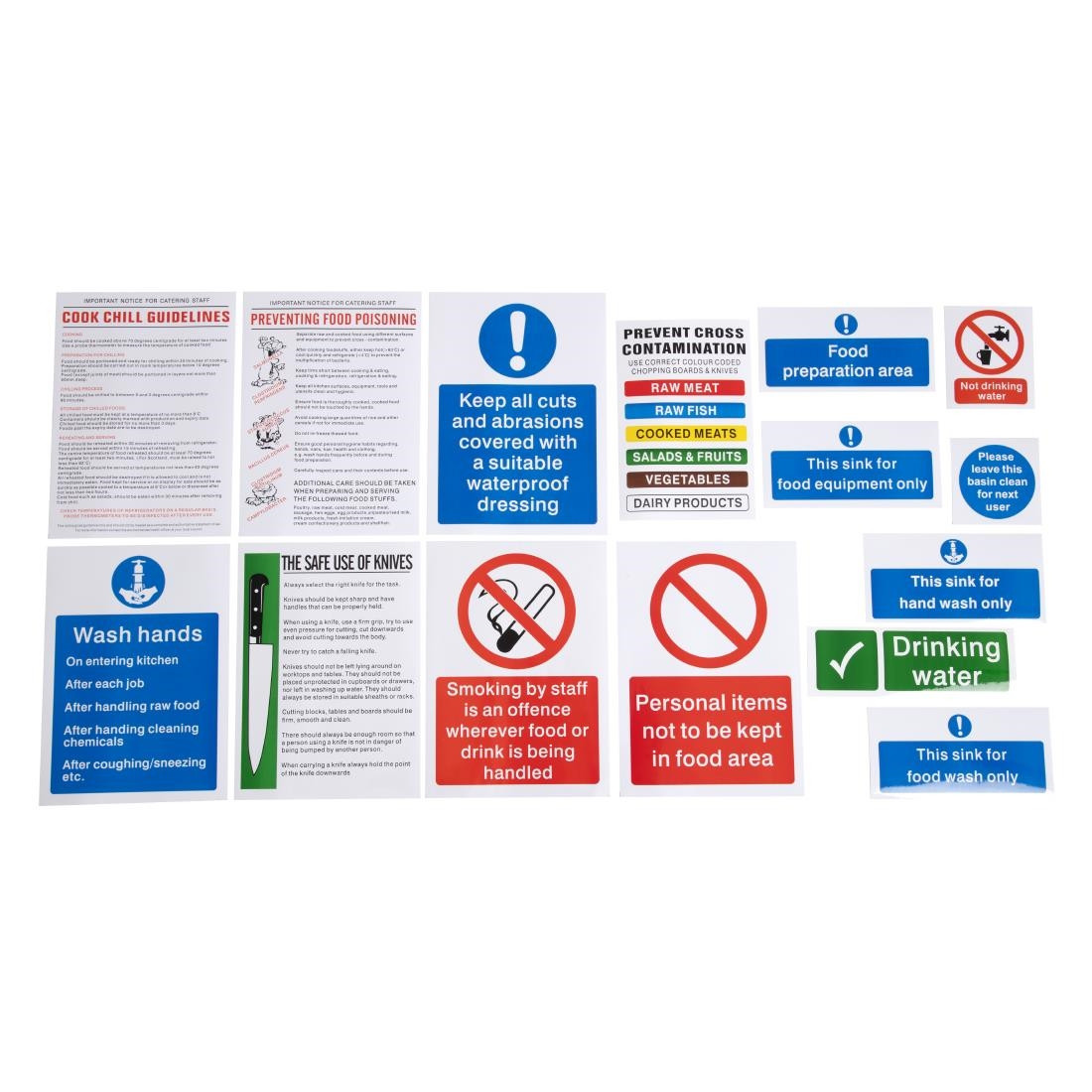 Table Prep. Sign Betapak - Food Preparation Sign Pack (15 Notices) (Self-Adhesive)